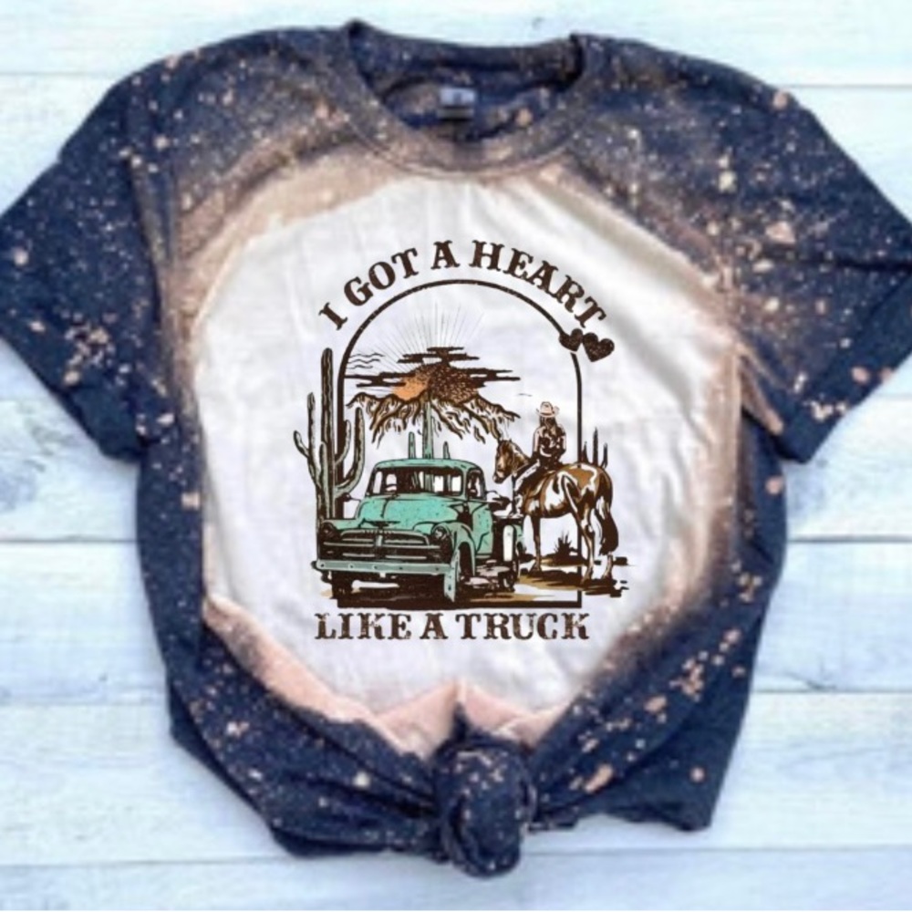 Heart Like a Truck Bleached Tee